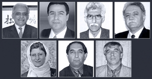 Les sept enseignants bahá’ís condamnés à la prison sont : (rangée du haut, de gauche à droite) Mahmoud Badavam, Ramin Zibaie, Riaz Sobhani, Farhad Sedghi ; (rangée du bas, de gauche à droite) Nooshin Khadem, Kamran Mortezaie, et Vahid Mahmoudi. Mme Khadem est titulaire d’un MBA de l’université Carleton à Ottawa.