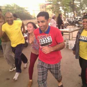 Des coureurs prenant part à un marathon organisé par le Classic Road Runners Athletic Club de Bangalore dont l’objectif était d’attirer l’attention sur les violations des droits de l’homme en Iran.