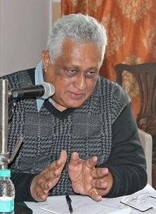 Le professeur Shiv Visvanathan de l’O.P. Jindal Global University parlant de la liberté de religion et de conviction lors d’une conférence à New Delhi, le 5 mars.