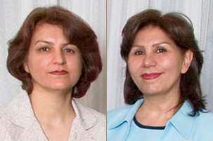 Fariba Kamalabadi, à gauche, et Mahvash Sabet, à droite. La Communauté internationale bahá’íe a confirmé qu’elles ont été transférées le mardi 3 mai de la prison de Gohardasht, où elles étaient détenues depuis août 2010. Elles sont maintenant détenues dans la prison de Qarchak, à quelque 45 kilomètres de Téhéran.