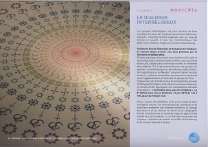 Le mois de juin consacré au dialogue interreligieux est illustré par une magnifique rosace composée des symboles des religions présentes dans ce calendrier. Le symbole de la foi bahá’íe est l’étoile à 9 branches.