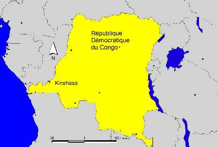La République démocratique du Congo, est le troisième plus vaste pays d’Afrique.