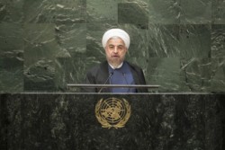 Le président iranien Hassan Rohani s’adressant aux Nations unies le 28 septembre 2015. (Photo ONU)