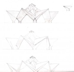 Autre croquis montrant des étapes du processus de conception.