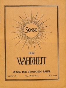 En 1921, deux publications ont vu le jour en Allemagne : « Sonne der Wahrheit » (Soleil de Vérité) et « Wirklichkeit » (Réalité).