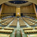 Vue de la salle de l’Assemblée générale au siège de l’ONU (Photo ONU / Manuel Elias)