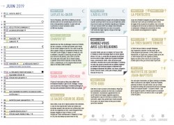 Le calendrier du mois de juin offre un tour d’horizon des diverses fêtes religieuses et met l’accent sur le Rendez-vous des religions qui aura lieu le dimanche 16 juin.