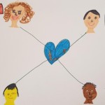 Une citation bahá’í illustrée par un jeune : « Si puissante est la lumière de l’unité qu’elle peut illuminer la terre entière. »