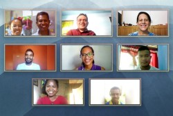 Les neuf membres de l’Assemblée spirituelle nationale des bahá’ís du Timor-Leste nouvellement élue se réunissent en ligne pour leur première réunion.