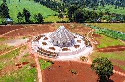 Vue aérienne de la maison d’adoration bahá’íe de Matunda Soy, au Kenya