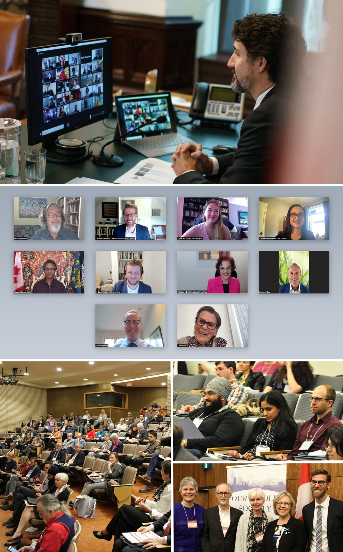 Des membres du Bureau bahá’í des affaires extérieures du Canada lors de l’inauguration du caucus interconfessionnel multipartite pour un dialogue exceptionnel sur le rôle de la foi dans la gouvernance.