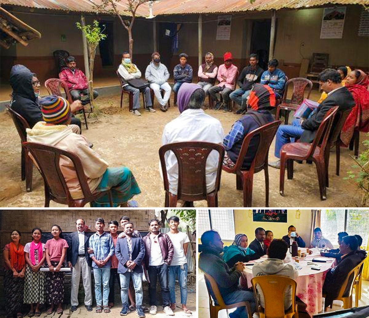 Réunions de planification de la conférence dans diverses localités du Bangladesh, auxquelles ont participé des membres d’institutions bahá’íes locales et des habitants.