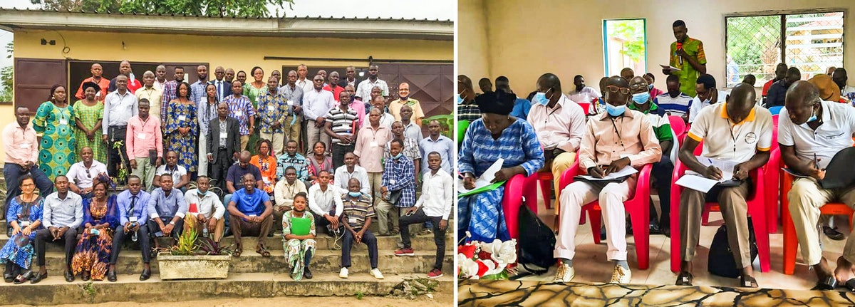 Des membres d’institutions bahá’íes lors d’un rassemblement à Brazzaville, en République du Congo.