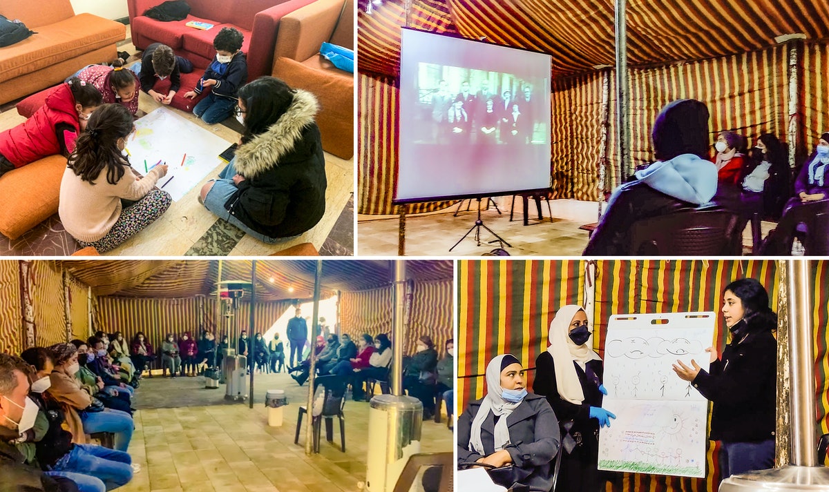 Les participants à une conférence à Weibdeh, en Jordanie, ont évoqué les activités de renforcement de la communauté bahá’íe dans leur ville, en particulier les cours d’éducation morale pour les enfants et les jeunes.