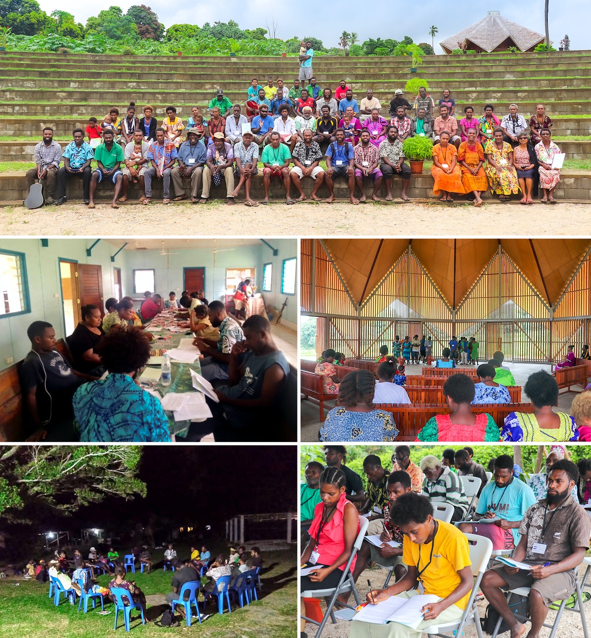 Sessions du rassemblement à Tanna, au Vanuatu. « La vision d’un avenir plein d’espoir que ce rassemblement nous a inspirée est brillante, déclare un participant. C’est la vision d’une communauté apprenant de son passé et coopérant avec les autres pour construire une société dynamique. »