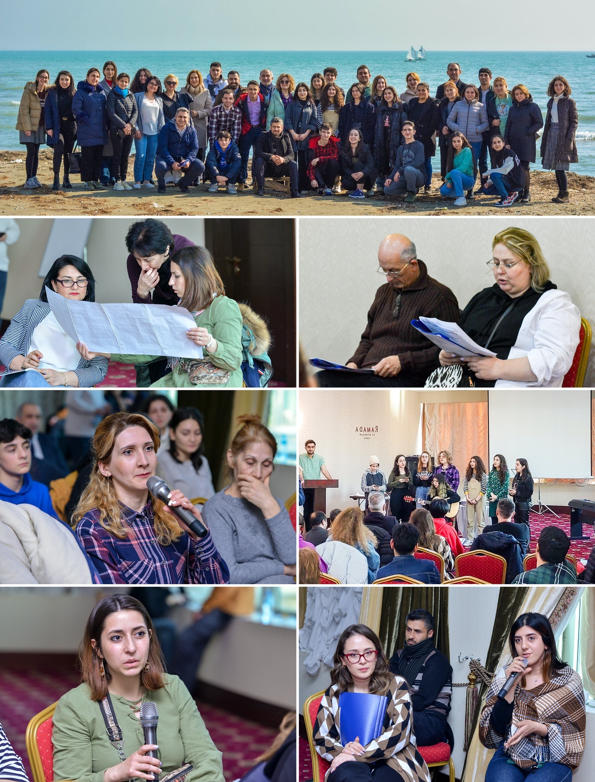 Participants à un rassemblement local en Azerbaïdjan. La construction d’un avenir fondé sur l’unité de l’humanité, l’éducation morale et le fait de vivre sa vie pour le bien commun faisaient partie des thèmes des discussions.