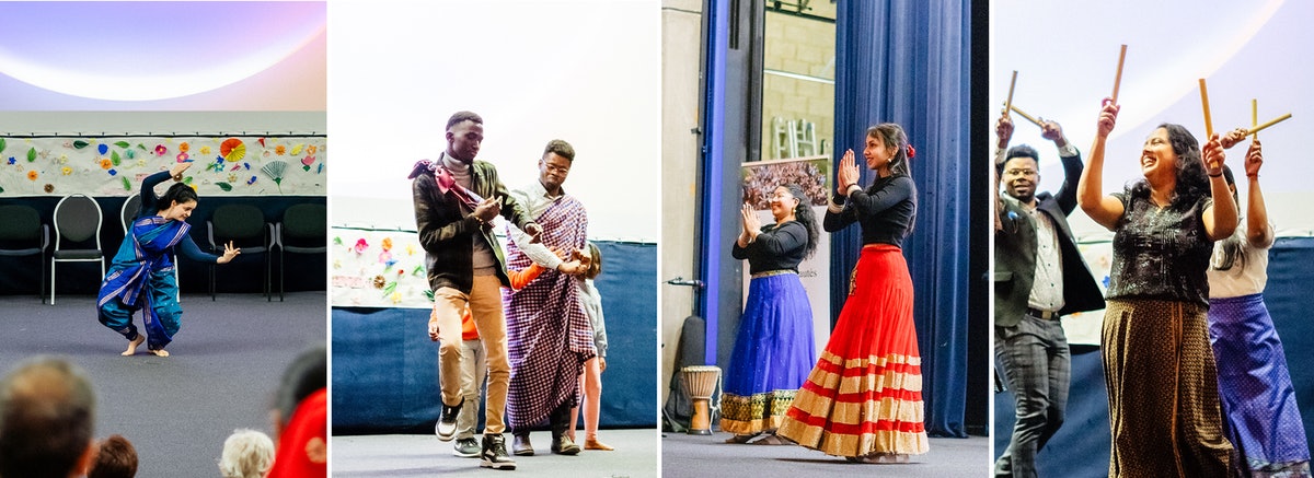 Lors de cette conférence en Belgique, les participants présentent des danses ancestrales en hommage à l’unité dans la diversité.