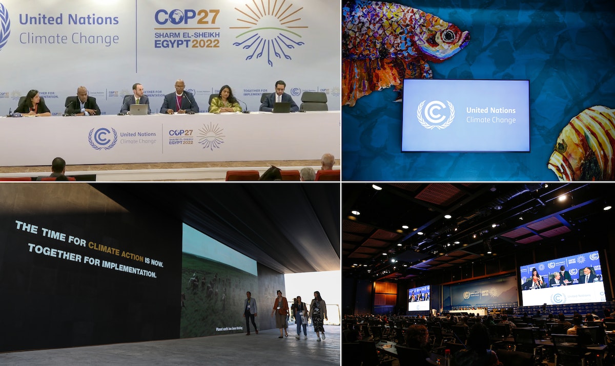 Daniel Perell, représentant du BIC de New York, animant un évènement intitulé « Réaliser l’ambition grâce à des réponses éthiques, intergénérationnelles et multisectorielles aux crises climatiques ». Image en haut à gauche, à gauche : Bani Dugal, représentante du Bureau BIC de New York. (Crédit : Kiara Worth)