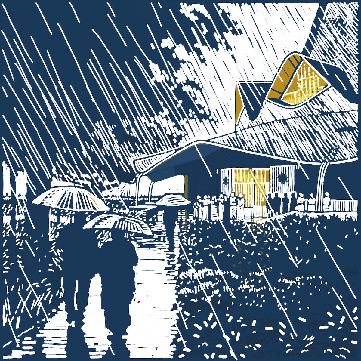 Une œuvre intitulée « Copious Rain », qui a inspiré la conception de la maison d’adoration bahá’íe en RDC.