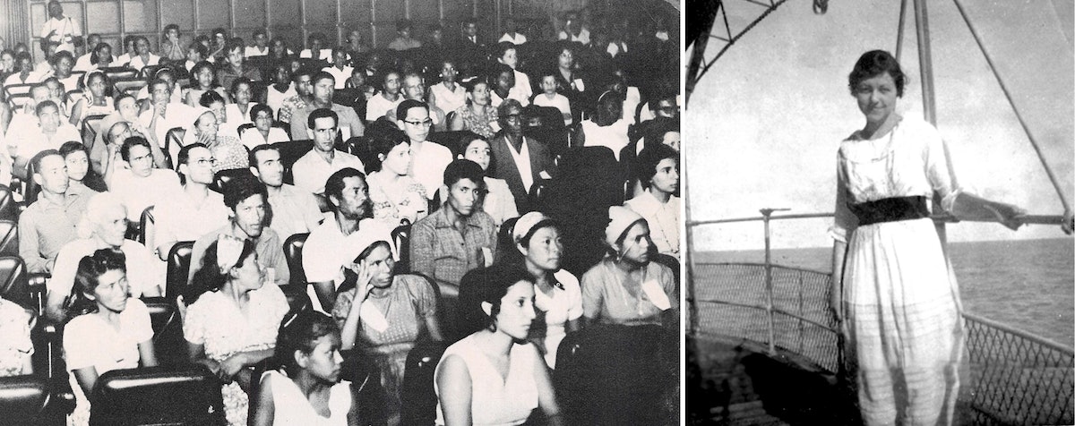(À gauche) Le Congrès brésilien commémore le 100e anniversaire de l’arrivée du premier bahá’í au Brésil ; (à droite) Leonora Armstrong, une Américaine de 25 ans qui est devenue la première bahá’íe à s’installer au Brésil.