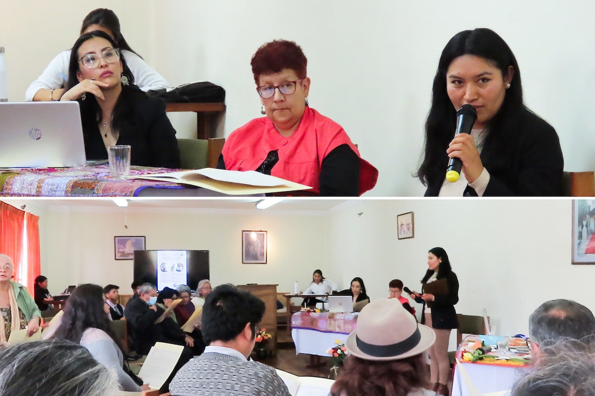 Mónica Mendizábal Rodríguez, représentante du ministère des Affaires étrangères de Bolivie, figurait parmi les participants (image du haut, au milieu).