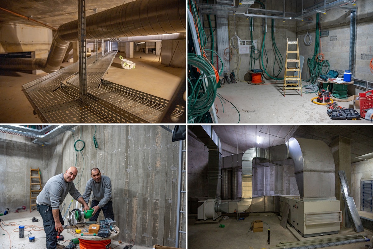 Dans les couloirs techniques sous le sanctuaire, les systèmes de gestion du bâtiment sont installés.