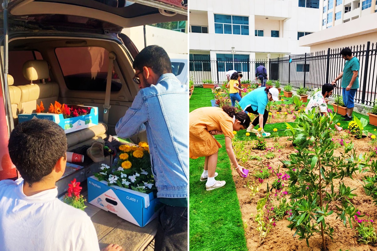 Le projet de jardin communautaire mené par des jeunes présente une variété de fruits, de légumes et de fleurs.