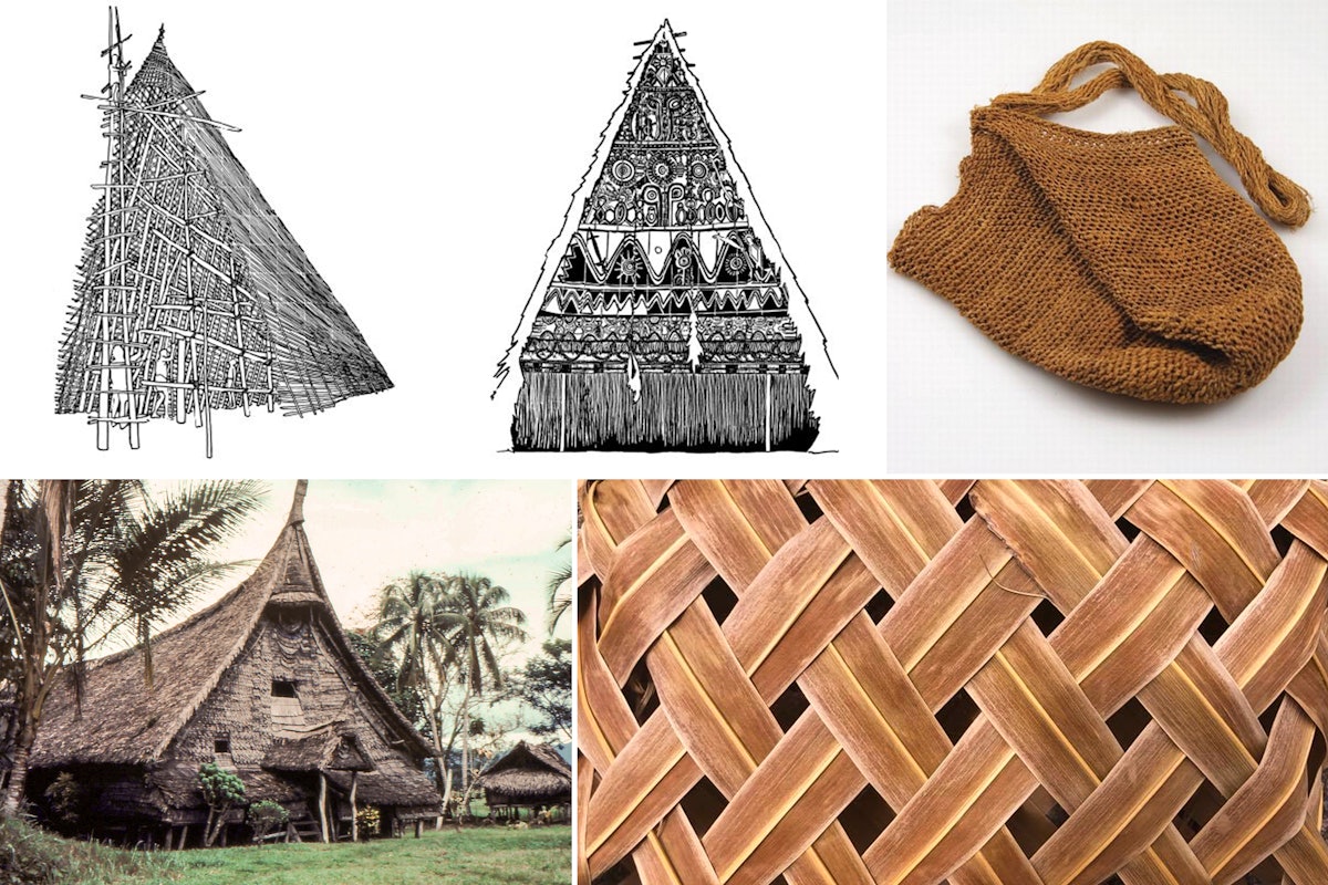 Détails des motifs de tissage qui ont inspiré la conception du temple.